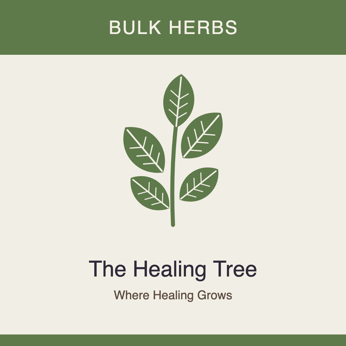 The Healing Tree bulk herbs, product photo coming soon